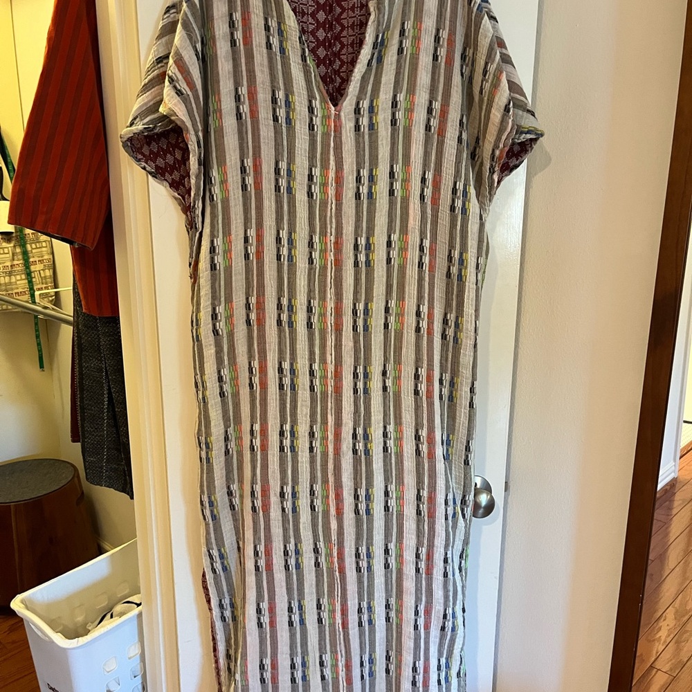 Ace & Jig Ojai dress in spree / sable m founle gauze cotton kaftan